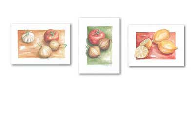 Gemüse und Obst Illustrationen für Speisekarten, Rosenheim